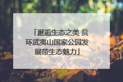 邂逅生态之美 赏环武夷山国家公园发展带生态魅力