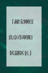 郝宝刚任北京市朝阳区副区长