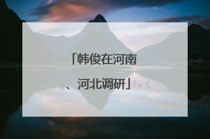 韩俊在河南、河北调研