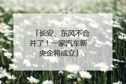 长安、东风不合并了！一家汽车新央企将成立