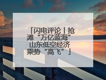 闪电评论丨抢滩“万亿蓝海” 山东低空经济乘势“高飞”