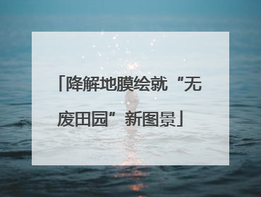 降解地膜绘就“无废田园”新图景