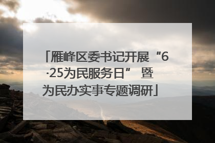 雁峰区委书记开展“6·25为民服务日” 暨为民办实事专题调研