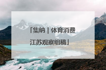 集纳｜体育消费江苏观察组稿
