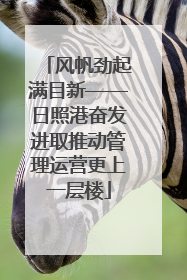 风帆劲起满目新——日照港奋发进取推动管理运营更上一层楼
