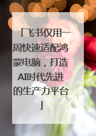 飞书仅用一周快速适配鸿蒙电脑，打造AI时代先进的生产力平台