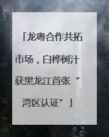 龙粤合作共拓市场，白桦树汁获黑龙江首张“湾区认证”