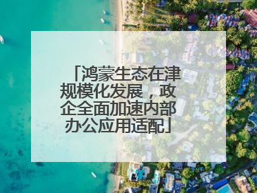 鸿蒙生态在津规模化发展，政企全面加速内部办公应用适配
