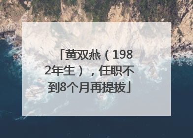 黄双燕（1982年生），任职不到8个月再提拔