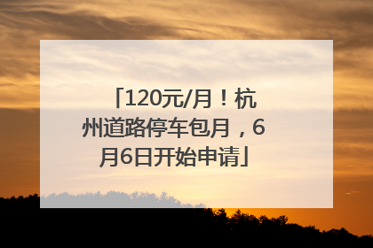 120元/月！杭州道路停车包月，6月6日开始申请