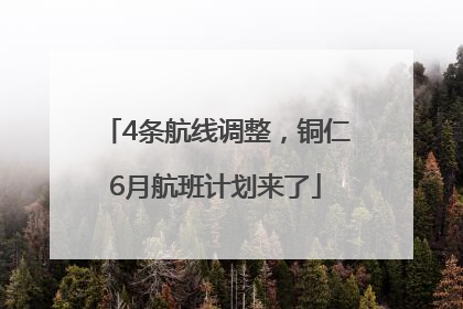 4条航线调整，铜仁6月航班计划来了