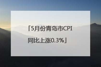 5月份青岛市CPI同比上涨0.3%