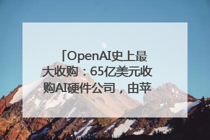 OpenAI史上最大收购：65亿美元收购AI硬件公司，由苹果前设计总监创办